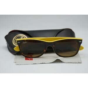 Ray-Ban Gradient Sunglasses RB2132 New Wayfarer 6014/85 Havana/Yellow Italy 52mm